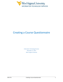 Creating a Course Questionnaire - Information Technology Services