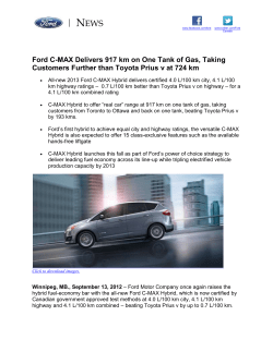Ford C-MAX Delivers 917 km on One Tank of Gas