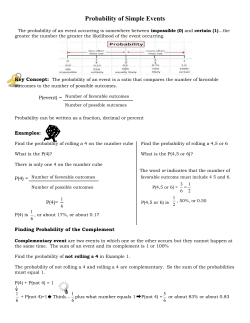 m7u6 Probability of Simple Events