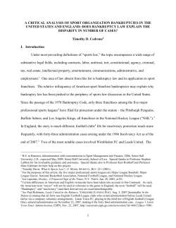 sports bankruptcies in the united states and england