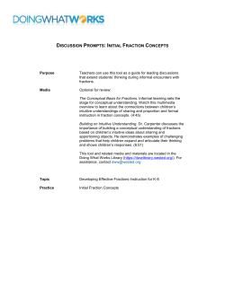 Discussion Prompts: Initial Fraction Concepts