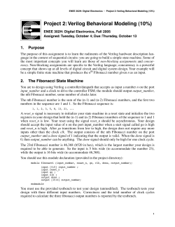 Project 2: Verilog Behavioral Modeling (10%)