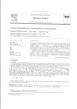 Nonlinear Analysis A study of boundedness in probabilistic normed