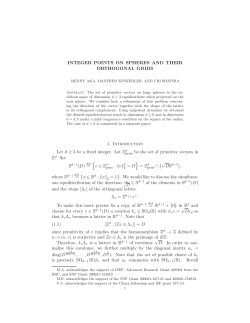 Integer points on spheres and their orthogonal grids.