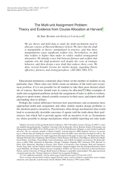 The Multi-unit Assignment Problem: Theory and Evidence from
