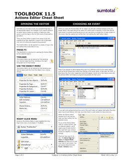 Actions Editor Cheat Sheet.pub