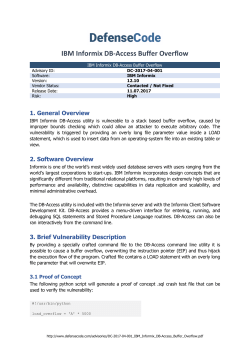 IBM Informix DB-Access Buffer Overflow