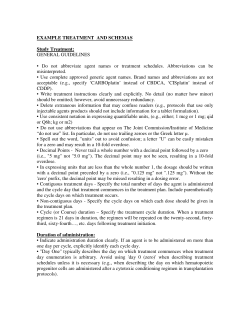 EXAMPLE TREATMENT AND SCHEMAS Study Treatment