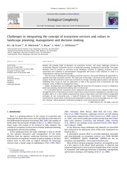 Challenges in integrating the concept of ecosystem services and