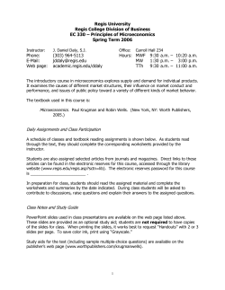 EC 330 &ndash; Principles of Microeconomics
