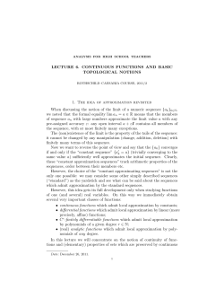 LECTURE 6. CONTINUOUS FUNCTIONS AND BASIC