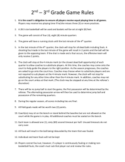 2nd-3rd Grade Game Rules - Bourbonnais Township Park District