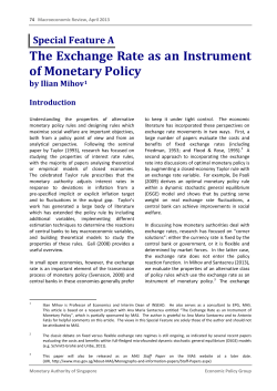 The Exchange Rate as an Instrument of Monetary Policy