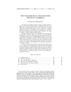 The Volcker Rule and Evolving Financial Markets