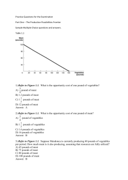 Practice Questions for the Examination Part One – The Production