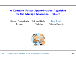 A Constant Factor Approximation Algorithm for the Storage