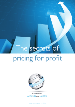 The secrets of pricing for profit