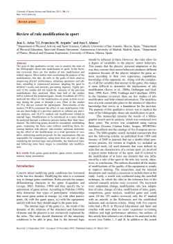 Review of rule modification in sport