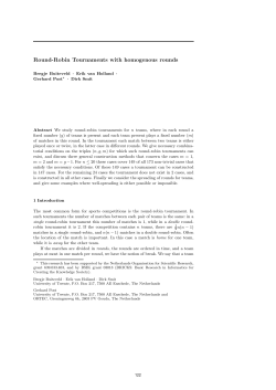 Round-Robin Tournaments with homogenous rounds