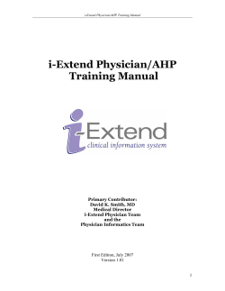 i-Extend Physician`s Training Manual