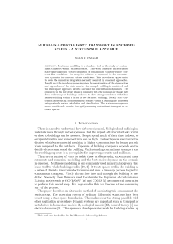 Modelling contaminant transport in enclosed spaces