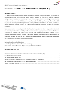 training teachers and mentors