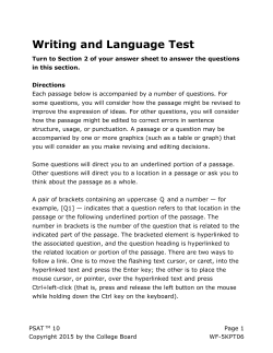 PSAT 10 Practice Test 1 for Assistive Technology * Writing and