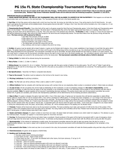 PG 15u FL State Championship Rules