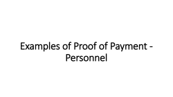 Examples of Proof of Payment Documentation