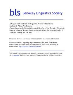 b Berkeley Linguistics Society