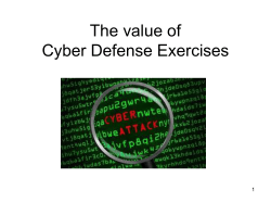 The Value of Cyber Defence Exercises