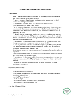 primary care pharmacist job description