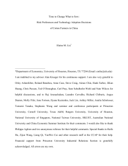 Risk Preferences and Technology Adoption Decisions of Cotton