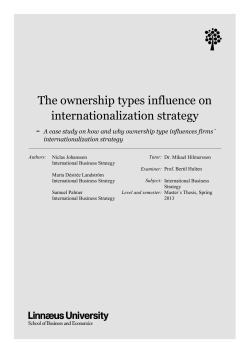 The ownership types influence on internationalization strategy