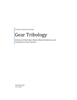 Gear Tribology - Ewp.rpi.edu - Rensselaer Polytechnic Institute