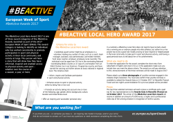 #BEACTIVE LOCAL HERO AWARD 2017