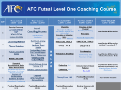 COURSE EXAMPLE AFC Futsal Program Level 1