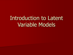 Introduction to Latent Variable Models