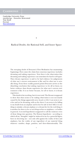 Radical Doubt, the Rational Self, and Inner Space - Beck-Shop