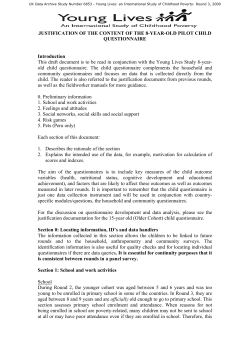 Questionnaire Content Justification- Round 3