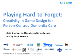 Creativity in Game Design for Person