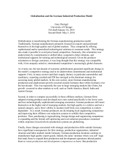 Globalization and the German Industrial Production Model Gary