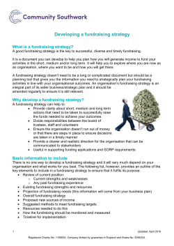 Developing a fundraising strategy