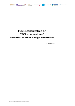 Public consultation on &ldquo;FCR cooperation&rdquo; - ENTSO