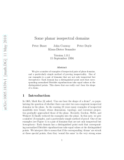 Some planar isospectral domains