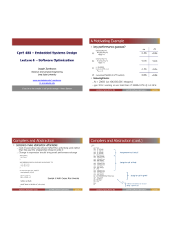 A Motivating Example Compilers and Abstraction Compilers and