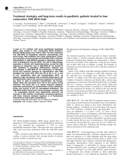 Treatment strategies and long-term results in paediatric