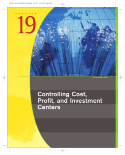 Controlling Cost, Profit, and Investment Centers
