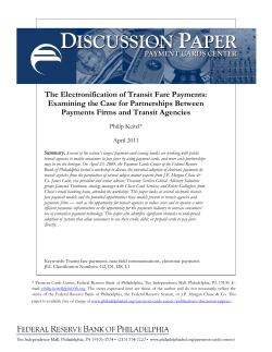 The Electronification of Transit Fare Payments: Examining the Case