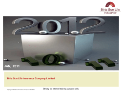 JAN, 2011 Birla Sun Life Insurance Company Limited